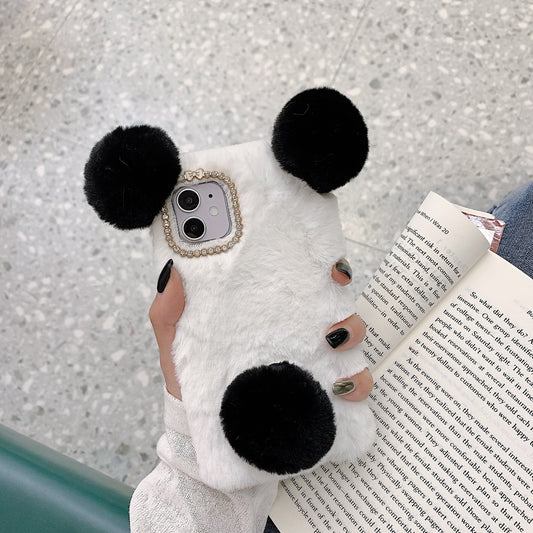 Fashion Simple Cute Plush Panda Phone Case