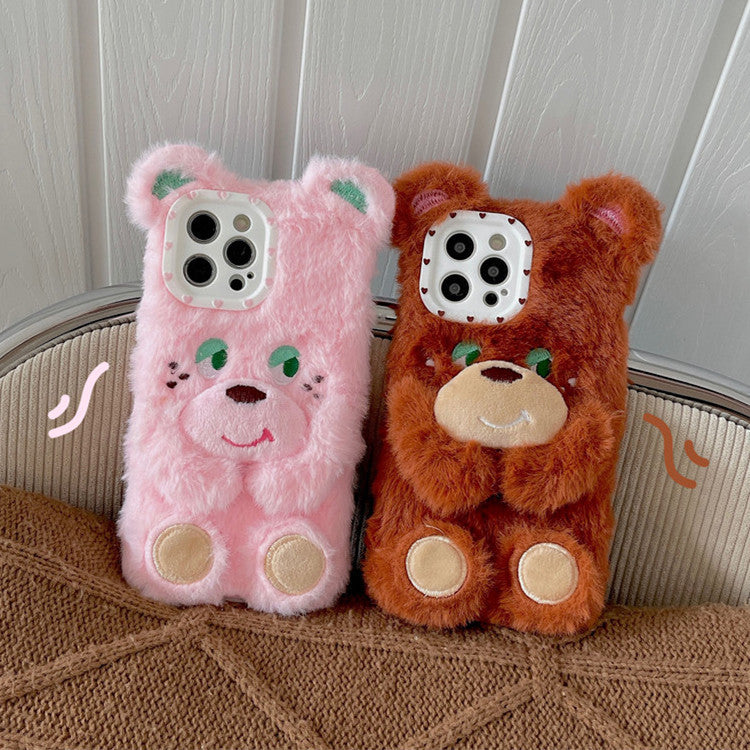 Plush Doll Phone Case Cute Cartoon Bear