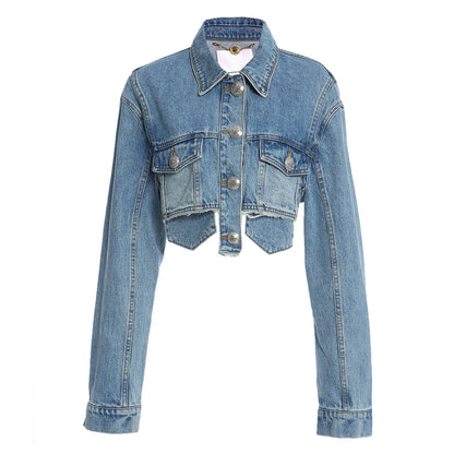 Short Fringed Denim Jacket