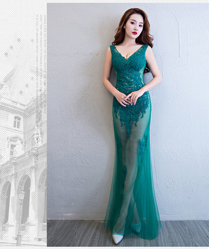 Lace Transparent Mermaid Evening Dress