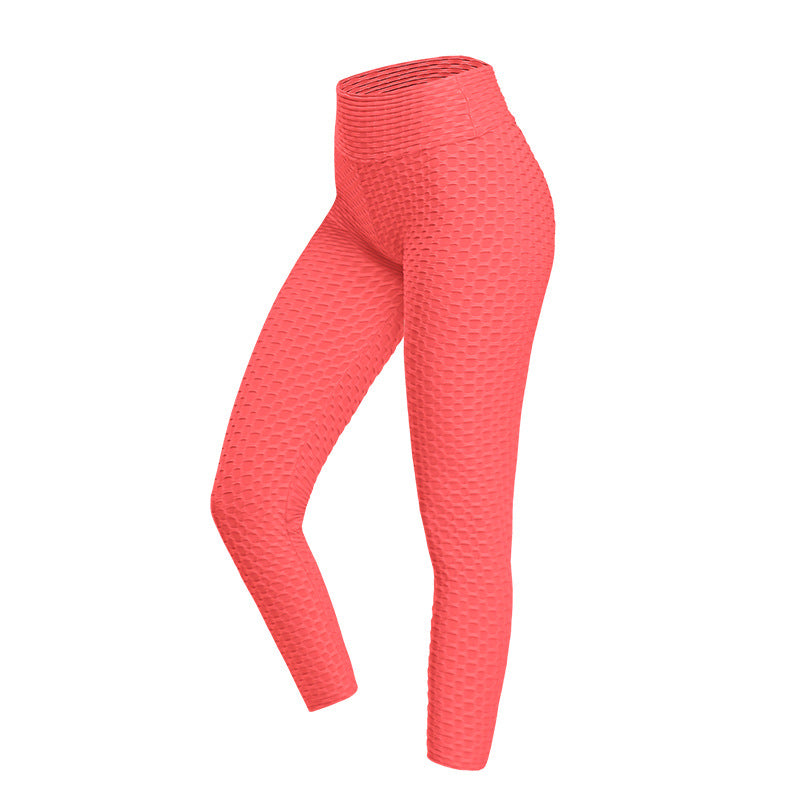 flourescent red High Waisted Tummy and Thigh Control Leggings For Women