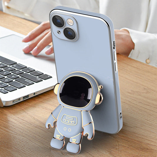 3D Astronaut Phone Case Anti-Drop Electroplating Bracket