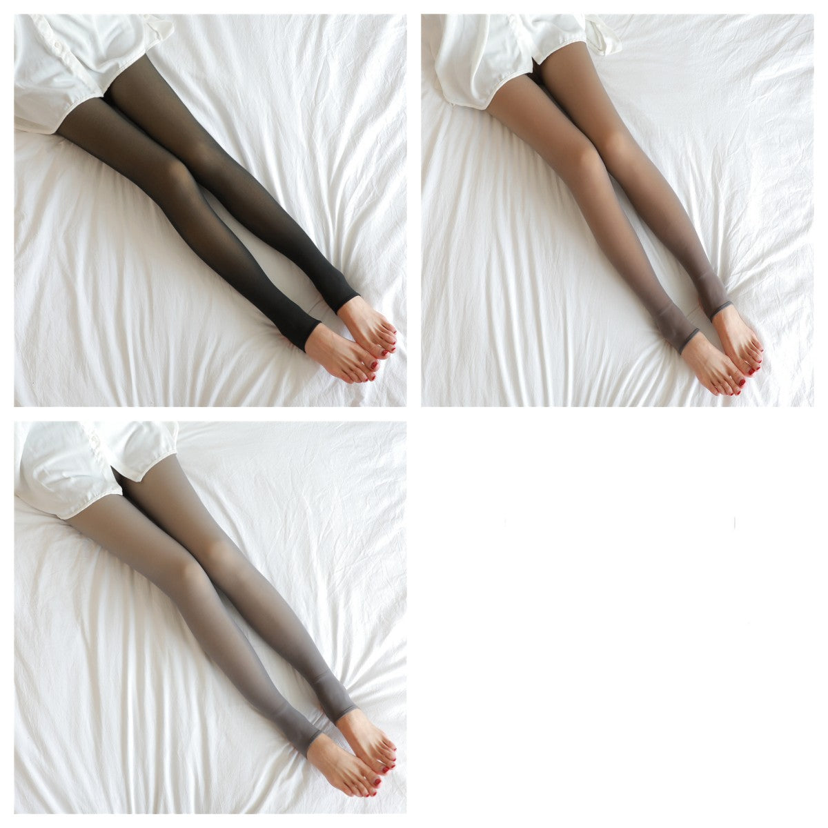 different colors of fake translucent fleece tights dark skin leggin