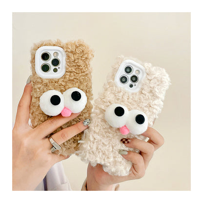 Plush Cute Big Eye Mobile Phone Case