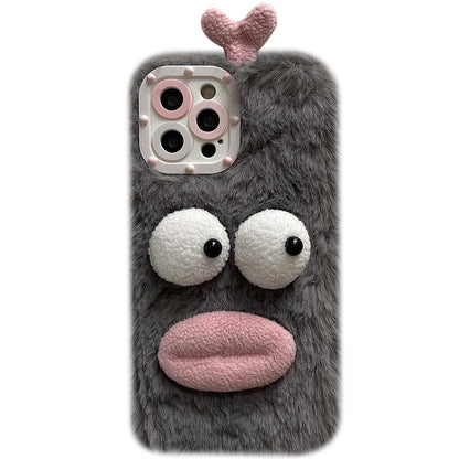Plush Three-dimensional Sausage Mouth Emoticon Phone Case