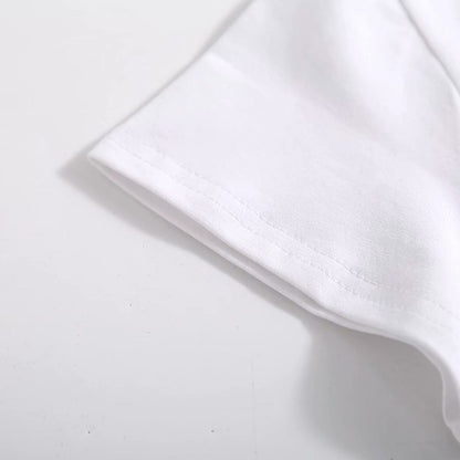 American Retro Pattern Printed Cotton Short Sleeves